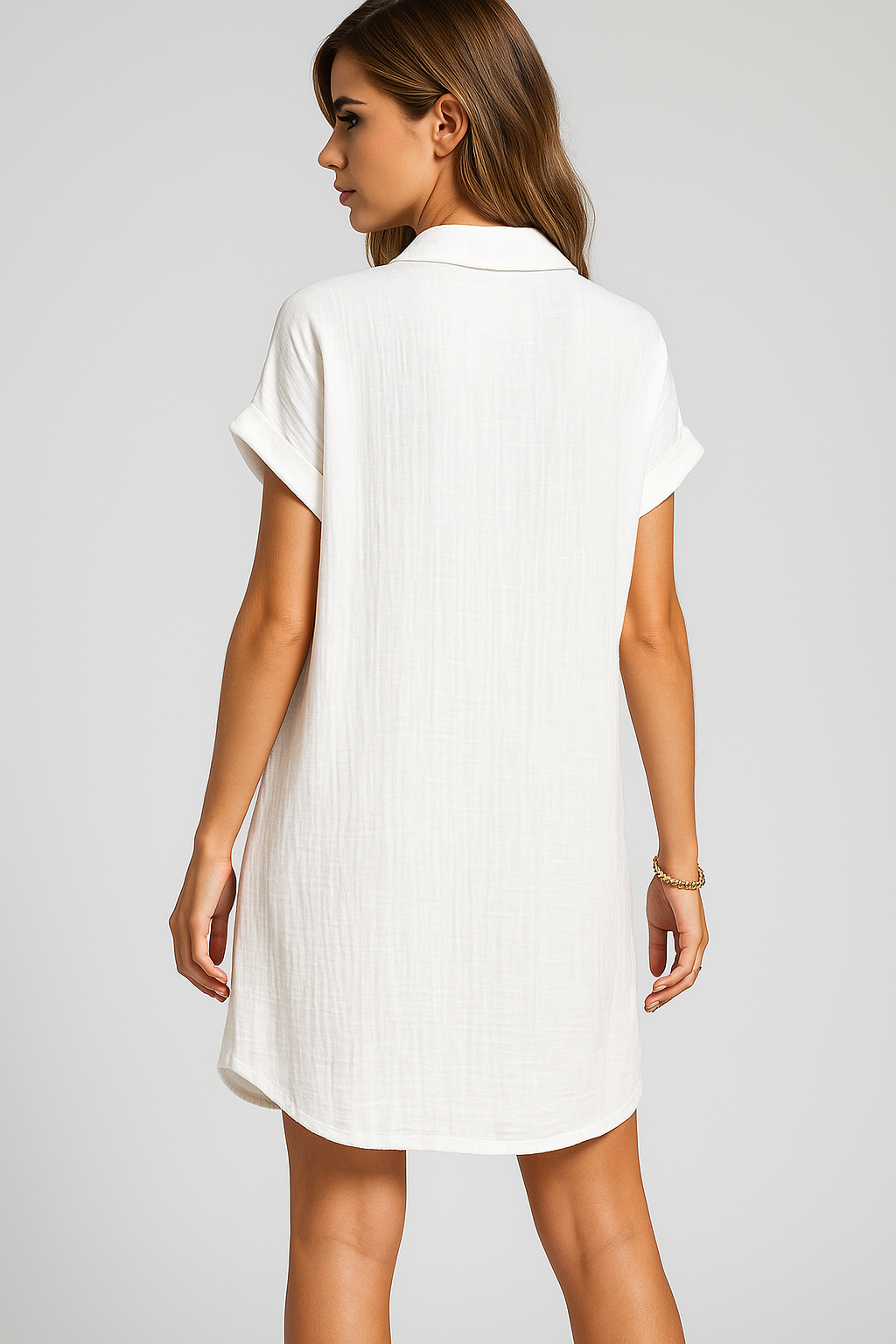Dresses : Blousejurk van Wafelkatoen met Katoenen Knopen Dames in van Pantino