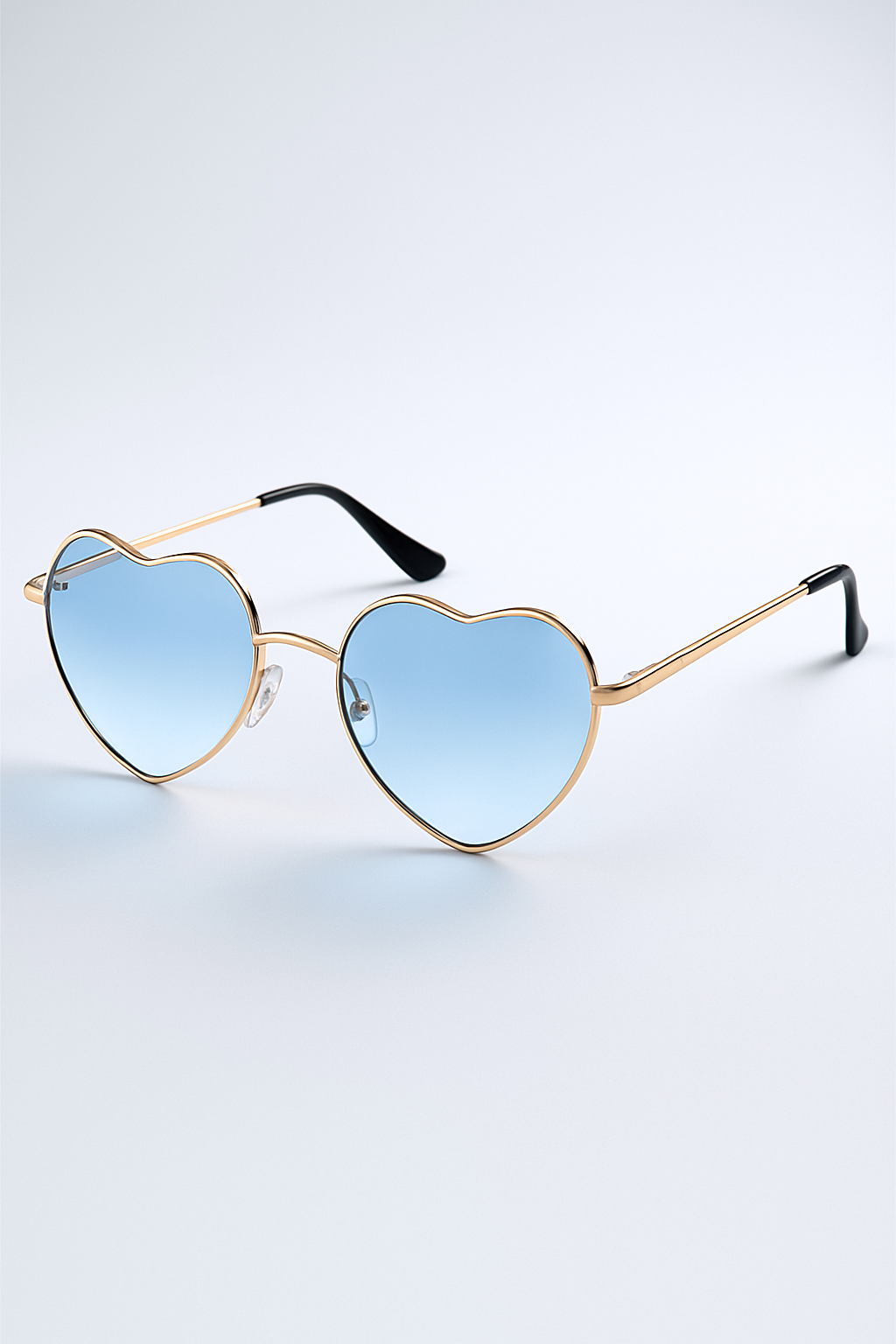 Sunglasses : Gradiënt Zonnebril in Hartvorm Dames - Duidelijke en Zure Kleuren - Gouden Grijs in Gouden Blauw Ander van Pantino