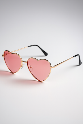 Sunglasses : Gradiënt Zonnebril in Hartvorm Dames - Duidelijke en Zure Kleuren - Gouden Grijs in Gouden Roze Ander van Pantino