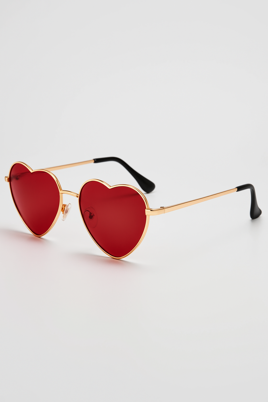 Sunglasses : Gradiënt Zonnebril in Hartvorm Dames - Duidelijke en Zure Kleuren - Gouden Grijs in Gouden Rood Ander van Pantino
