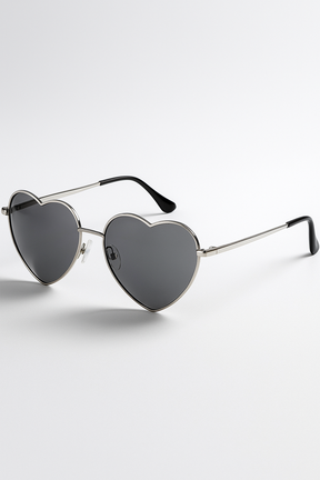 Sunglasses : Gradiënt Zonnebril in Hartvorm Dames - Duidelijke en Zure Kleuren - Gouden Grijs in Zilveren Grijs Ander van Pantino