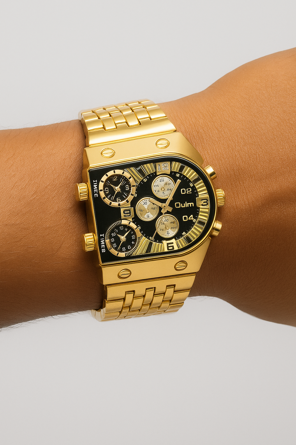watches : Herenhorloge Zwart/Goud - Klassiek Stalen Horloge met Gouden Kast & Wijzerplaat in van Pantino