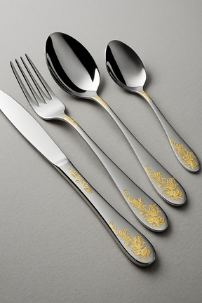 home & garden : Luxe Bestekset RoyalGold - 24-delig Goud RVS - Elegant Dineren voor 6 Personen in van Pantino