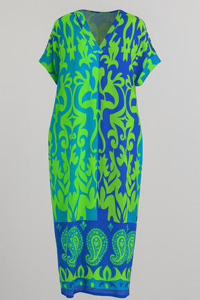 Elegante Bloemen Midi Jurk voor Dames voor Ceremonie, Feest, Cocktail - Lichte stof, Diverse maten