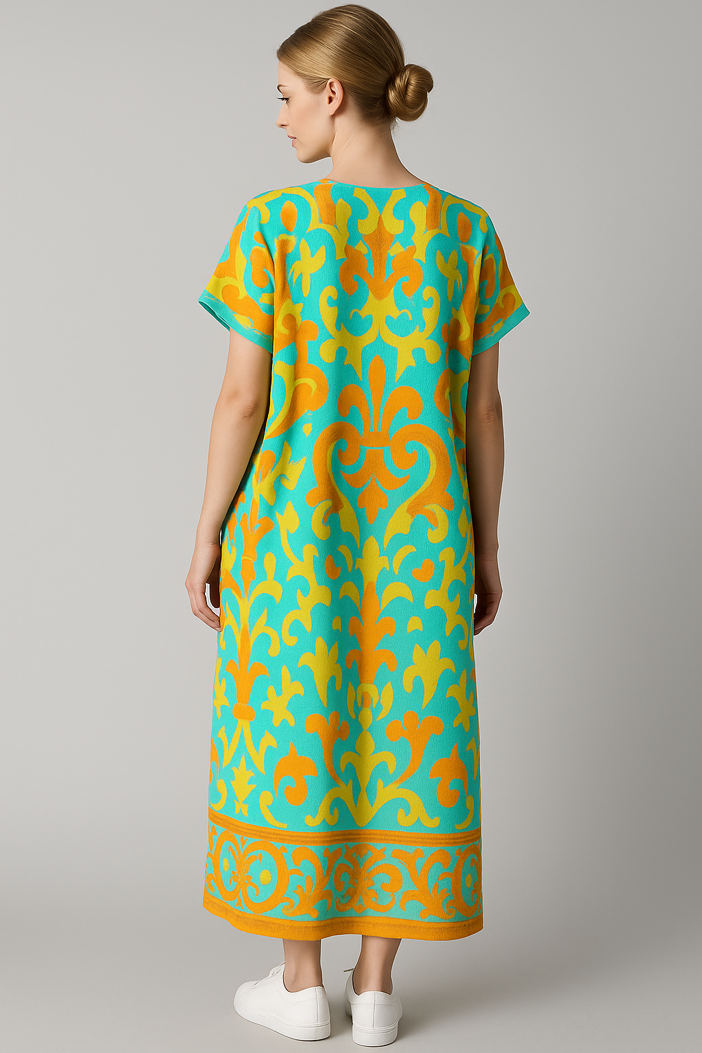 Elegante Bloemen Midi Jurk voor Dames voor Ceremonie, Feest, Cocktail - Lichte stof, Diverse maten