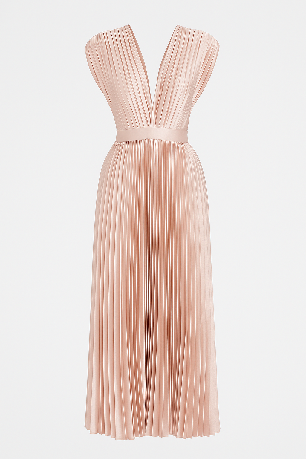 Midi Jurk Dames Elegant Geplooid met V-hals - Perfect voor Elke Gelegenheid