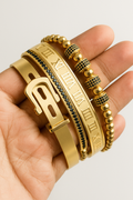 Set bracciali in titanio da uomo - Oro