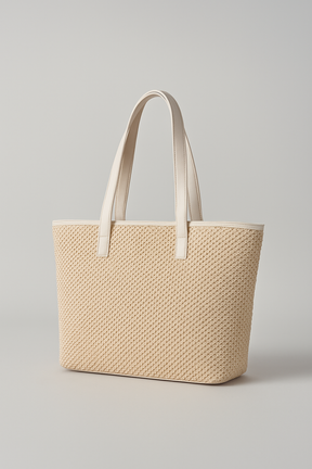 bags : Boheemse Draagtas van Geweven Stro voor Strand - Khaki in van Pantino