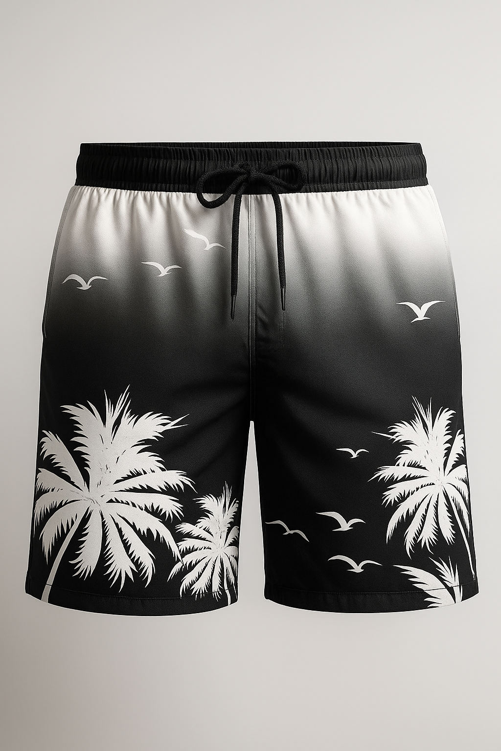 Shorts : Heren Boxer Zonsondergang Palmenprint, Zacht Katoen, Exotisch Patroon in Bianco van Pantinoshop