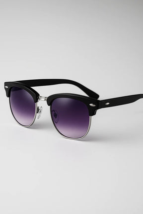 Sunglasses : Halfrand Zonnebril - Stijlvolle UV400 Oogbescherming - Bruin in Lila van Pantino