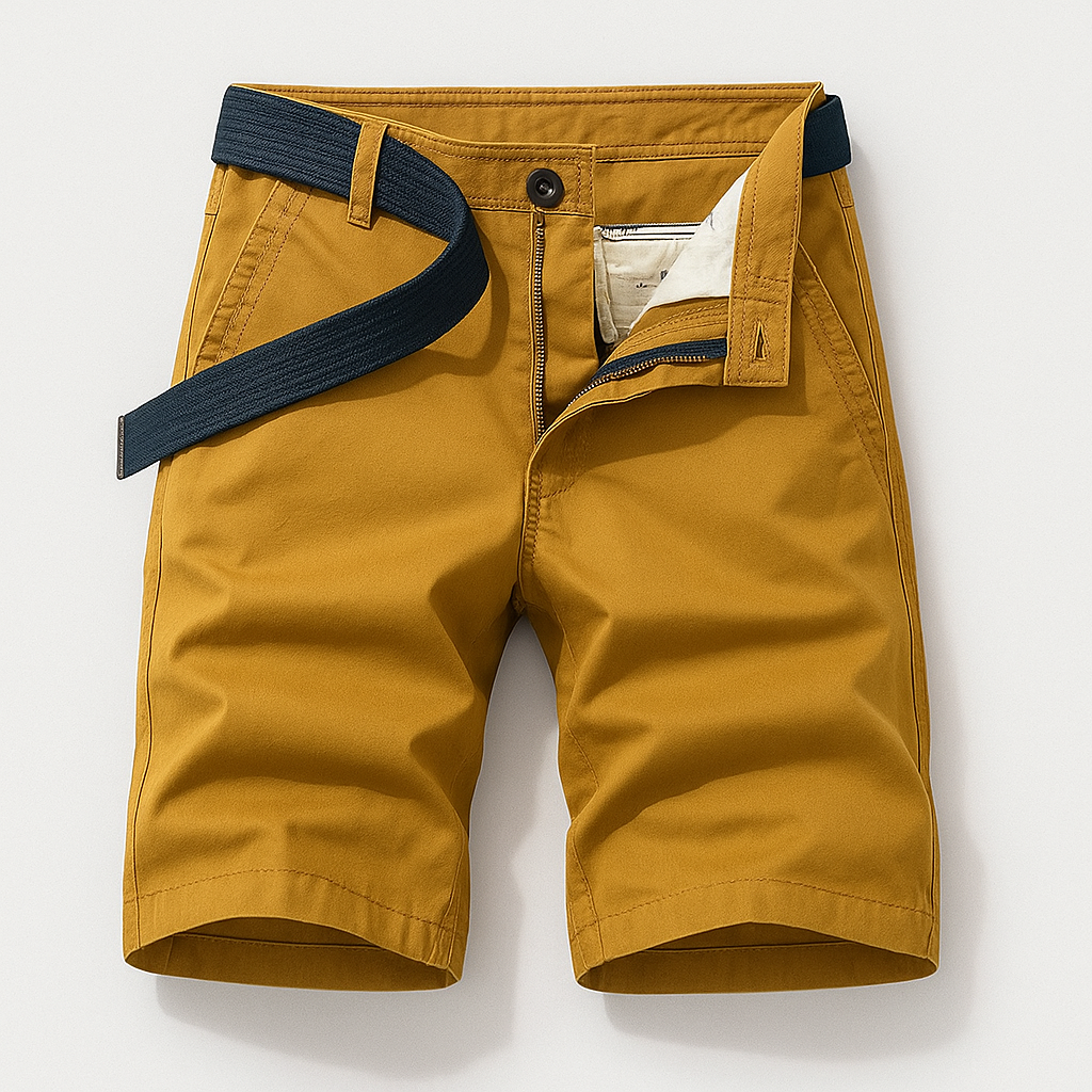 Shorts : Casual Shorts met Riem - Geel in Geel van Pantino