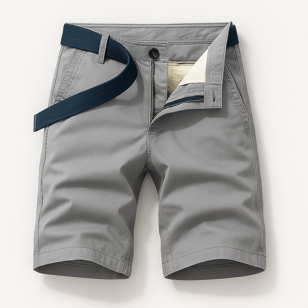 Shorts : Casual Shorts met Riem - Geel in Grijs van Pantino