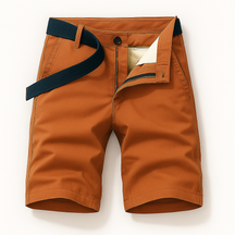 Shorts : Casual Shorts met Riem - Geel in Oranje van Pantino