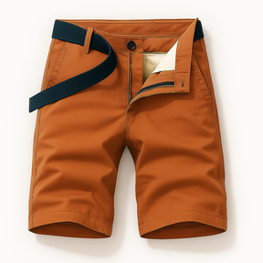 Shorts : Casual Shorts met Riem - Geel in Oranje van Pantino