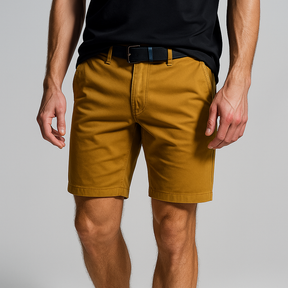 Shorts : Casual Shorts met Riem - Geel in van Pantino