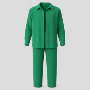 Women Set : Blouse Dames Zwart - Casual Zomer Set met en Broek in Groen van Pantino