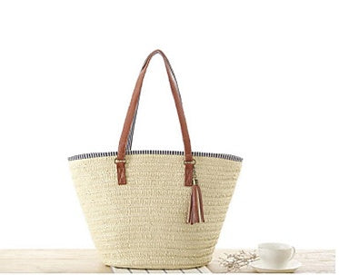 bags : Handtas Groen - Geweven Casual in Beige van Pantino