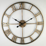 Horloge mural : Grande horloge rétro en fer pour les amateurs de charme vintage à la maison