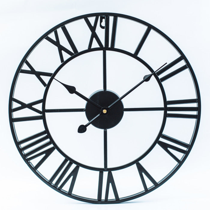 home & garden : Wandklok: Grote retro ijzeren klok voor liefhebbers van vintage charme in huis in Zwart van Pantino