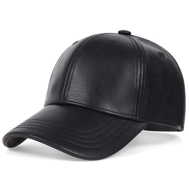 Baseball Cap : PU-Leren Baseballpet voor Heren, Ideale Keuze Geschenken Leer - Zwart in van Pantino