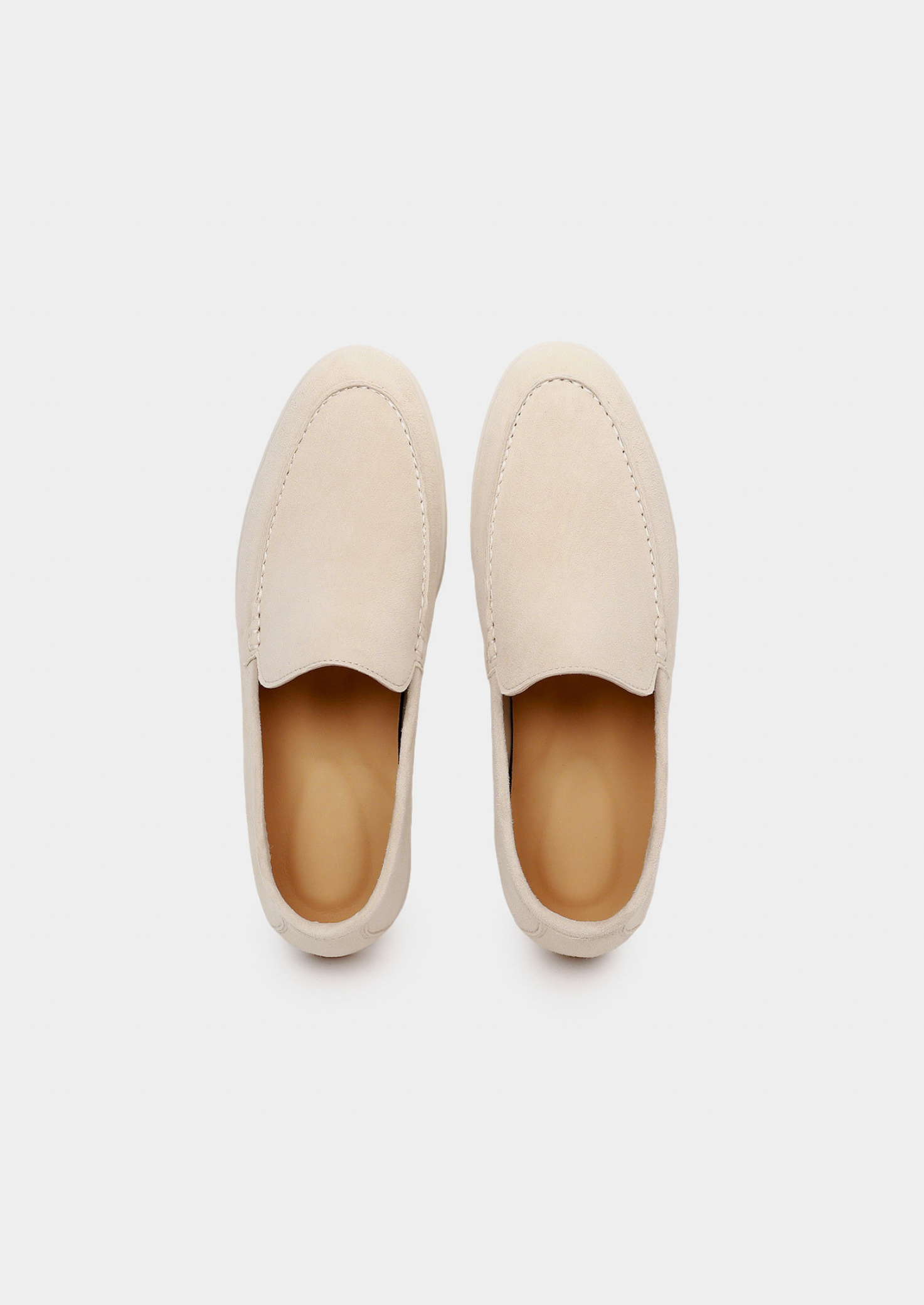 Loafer : Heren Loafer Suède Slip-on Instapper Ivoor in van Beyoda