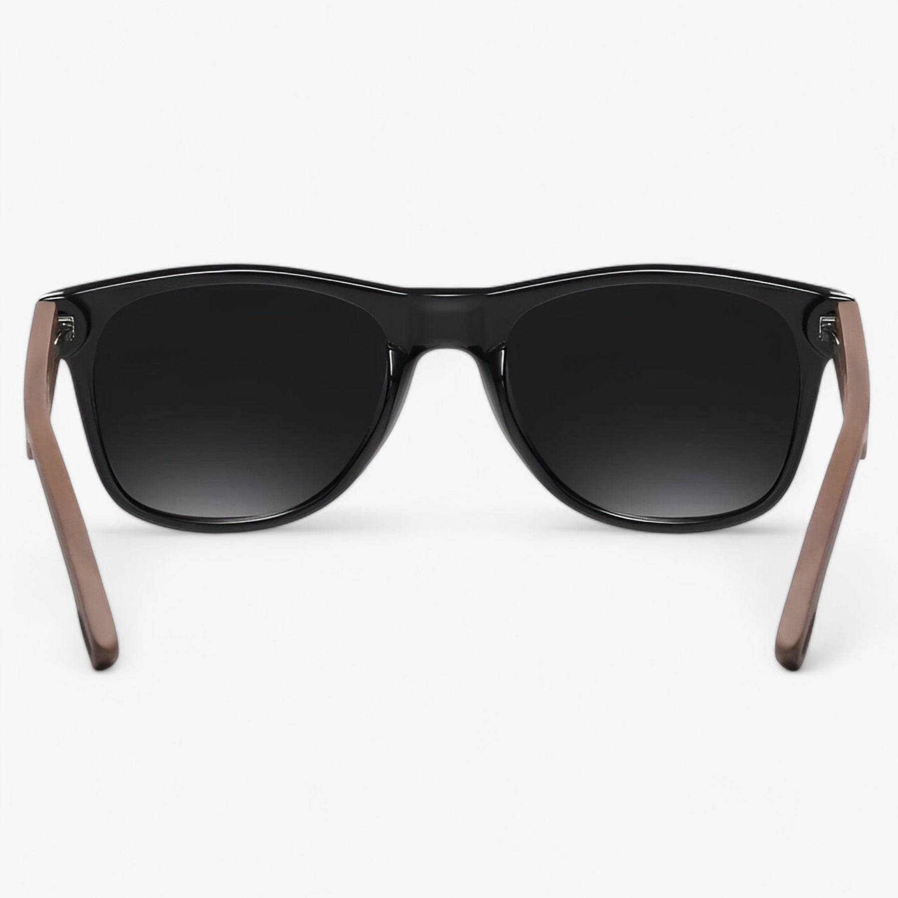 Sunglasses : Barcur, Klassieke Coole Houten Tempels Zonnebril, UV400 Gepolariseerde Zonnebril - Glanzend Zwart in van Pantino