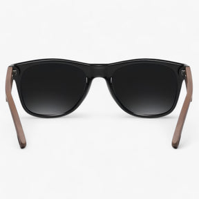 Sunglasses : Barcur, Klassieke Coole Houten Tempels Zonnebril, UV400 Gepolariseerde Zonnebril - Glanzend Zwart in van Pantino
