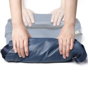 bags : Rugzak Blauw - Urban Chic -Grijze Leren in van Pantino