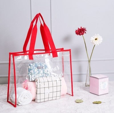 bags : Strandtas Transparant - Pvc in Rood van Pantino