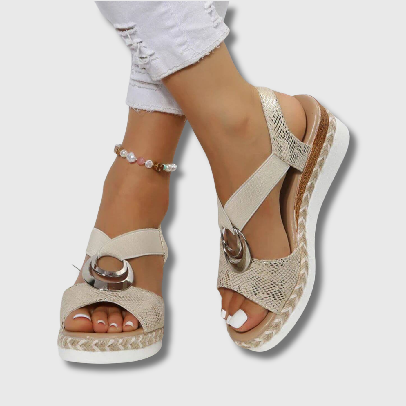 : Comfortsandalen Dames - Lichtgewicht, Verstelbaar, Optimale in Goud van Pantinoshop