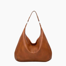 bags : Kaia Vegan Leren Hobo Tas - Wijnrood in Kameelbruin van Pantino