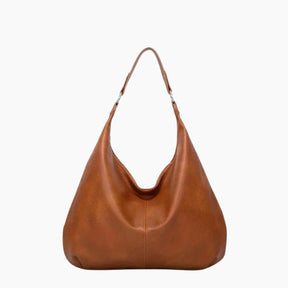 bags : Kaia Vegan Leren Hobo Tas - Wijnrood in Kameelbruin van Pantino