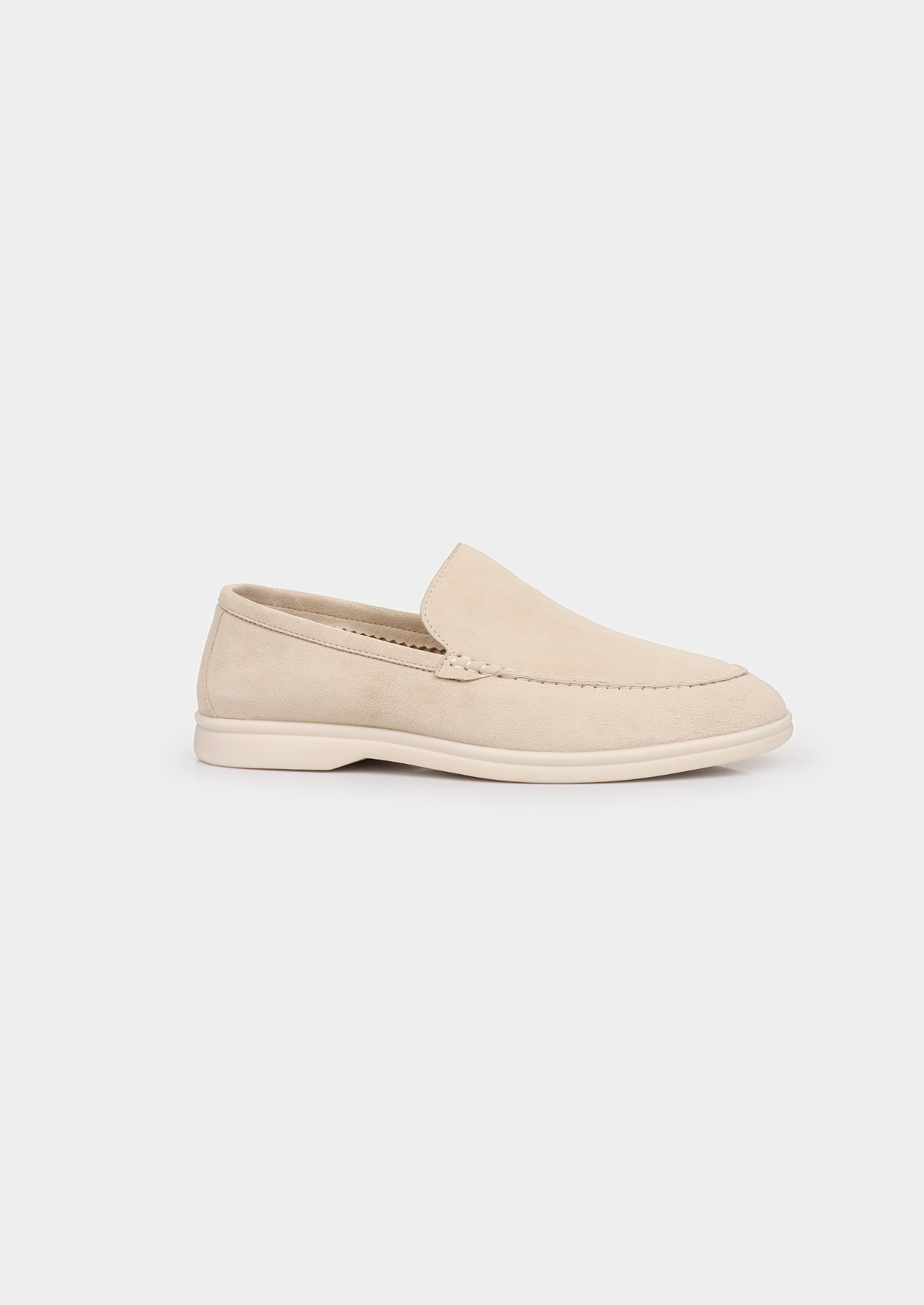 Loafer : Heren Loafer Suède Slip-on Instapper Ivoor in van Beyoda