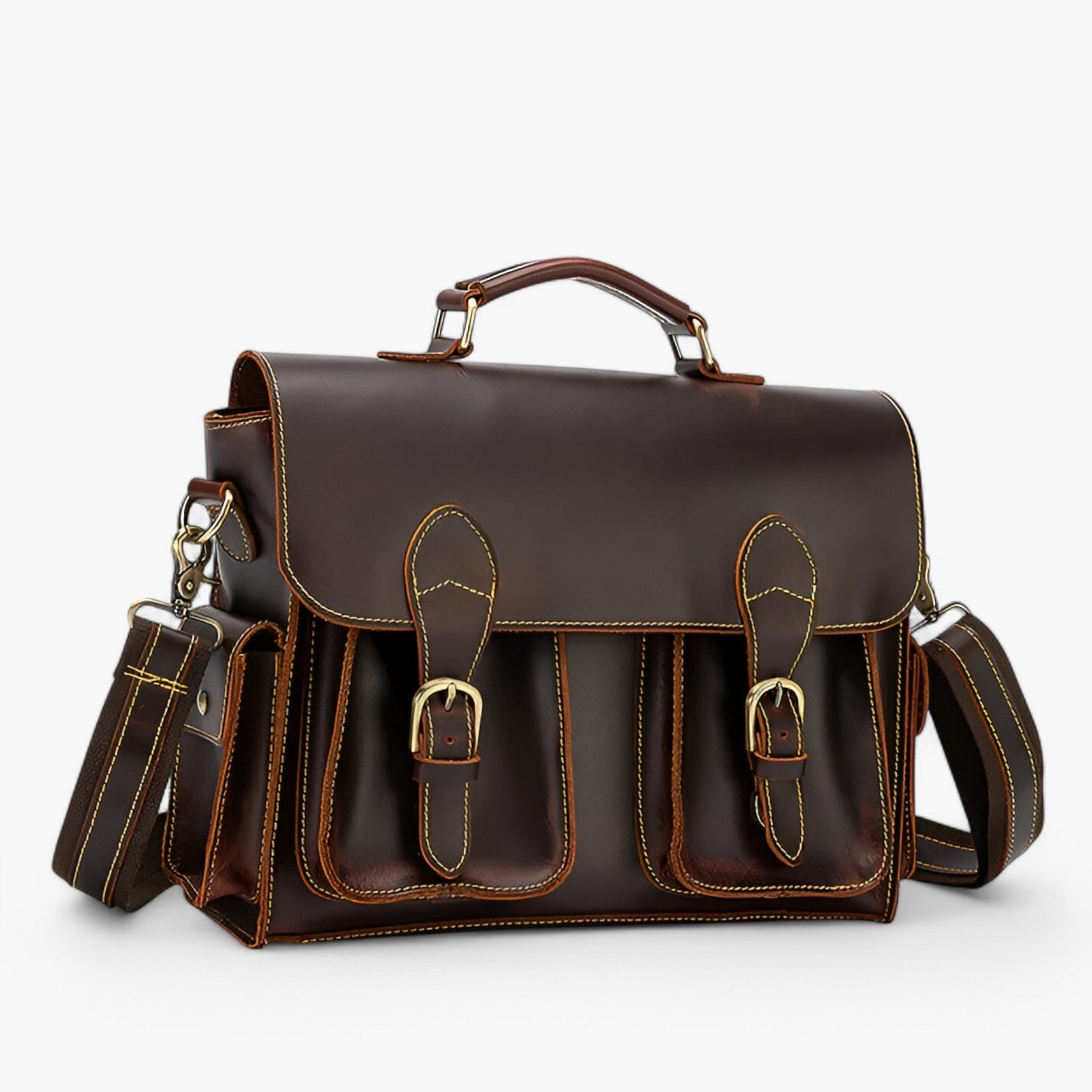 bags : Retro Lederen Aktetas Leer in van Pantino