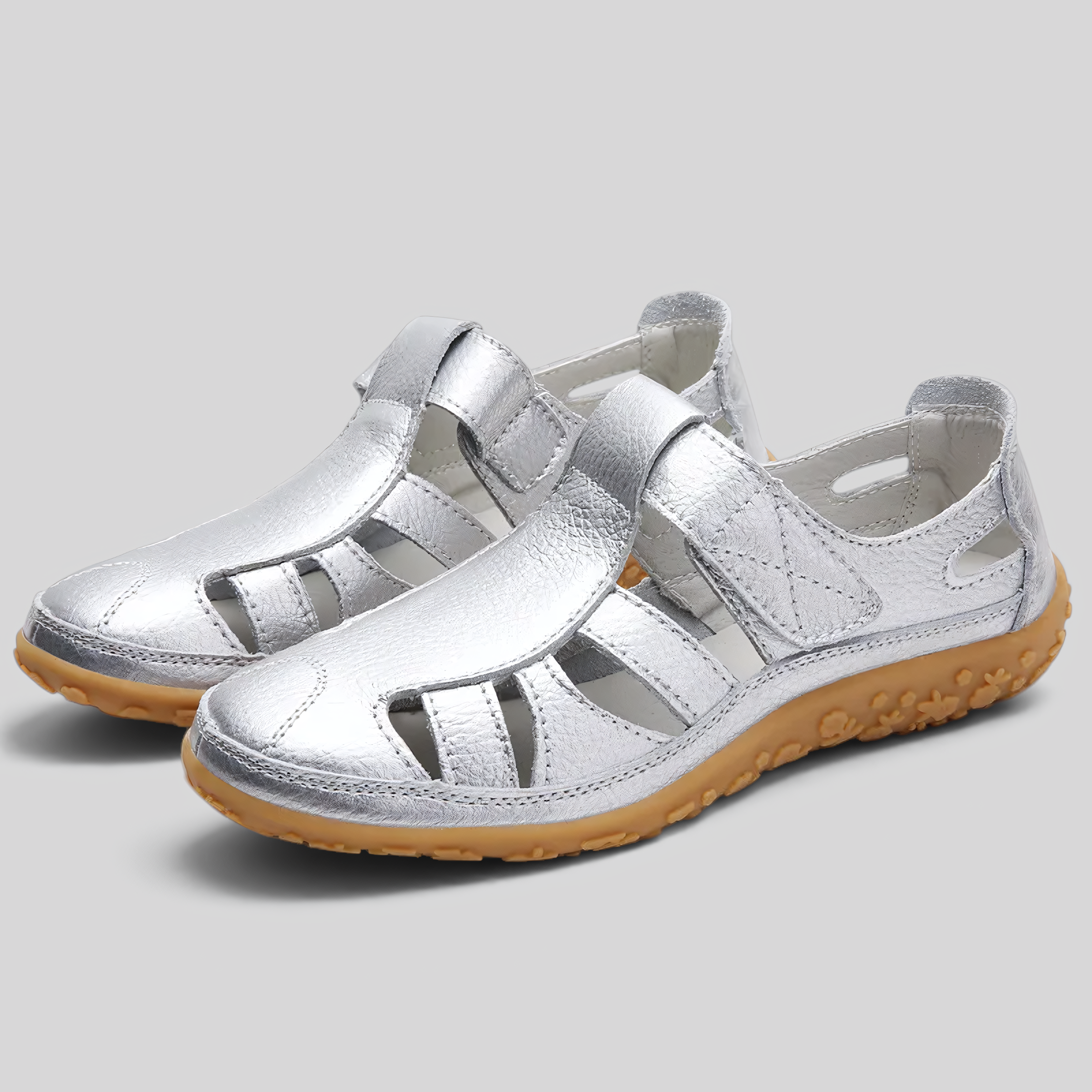 image_ai : Dames Sandalen - Orthopedisch, Anti-slip & Comfortabel in Zilver van Jeecey