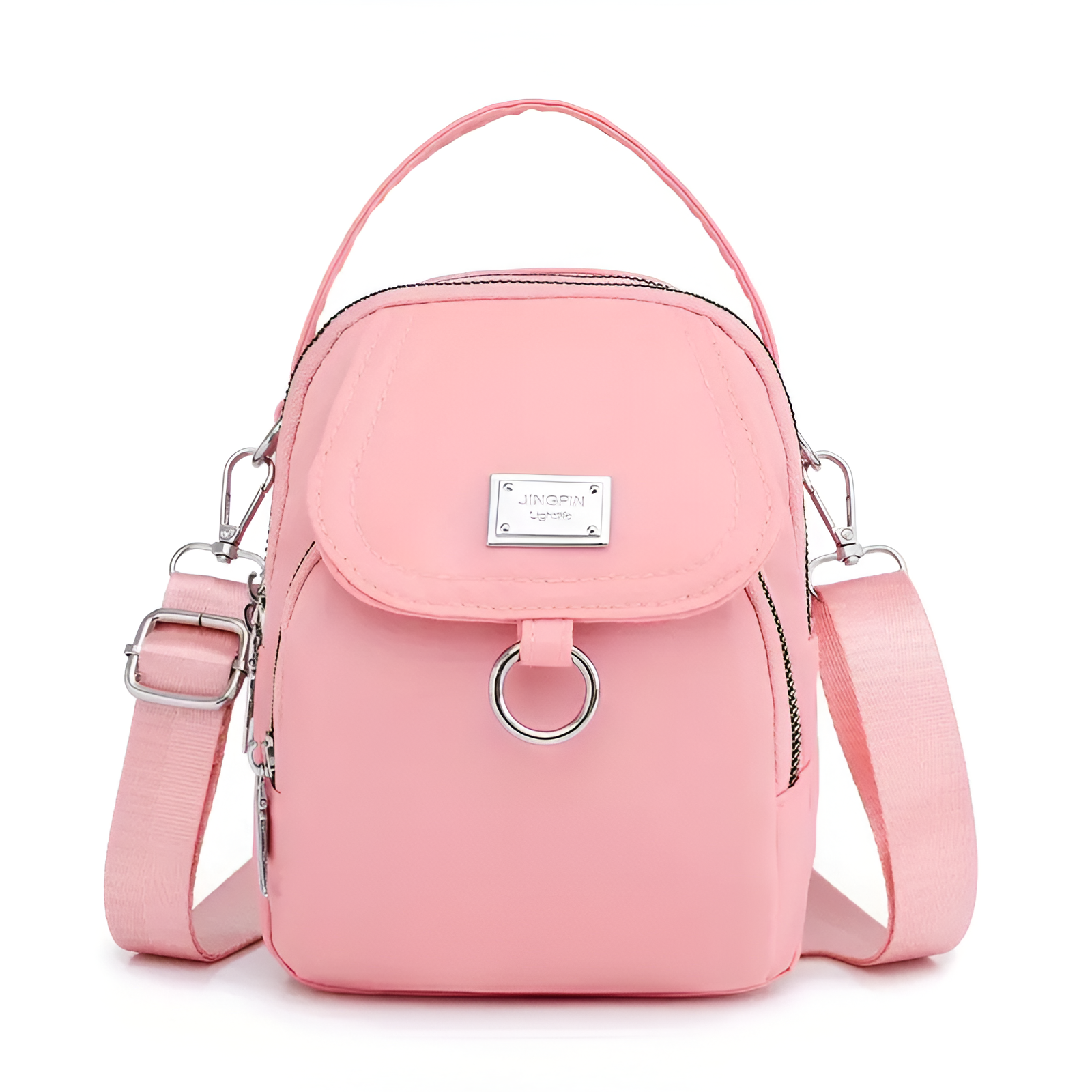 bags : Schoudertas Dames Zwart - ShoulderBag - Voor in Roze van Pantino