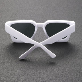 Sunglasses : Zonnebril Dames Wit en Grijs - Veelzijdige Y2K Dikke Vierkante Montuur voor Mannen in van Pantino