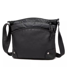 bags : Leren Schoudertas Dames - Idelle Bruin in Zwart van Pantino
