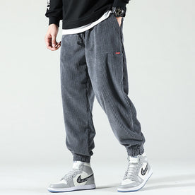 Velvet Pants : Fluwelen Broeken - Trendy - Donkerblauw in Grijs van Pantinoshop