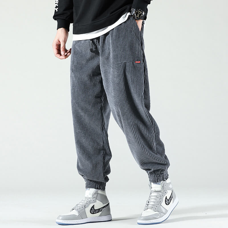 Velvet Pants : Fluwelen Broeken - Trendy - Donkerblauw in Grijs van Pantino