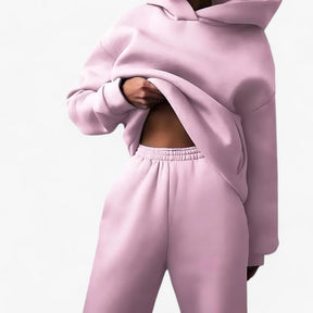 Two-Piece Set : Beha Legergroen - Valeria Winter Hoody Sets - Behaaglijke Warmte voor Koude Dagen in Roos van Pantino