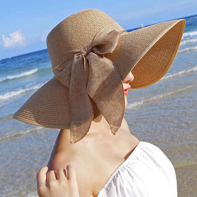 Straw Hat : Hoed Lila Lichtpaars - Strand Zonnebescherming Strohoed in Kaffee van Pantino