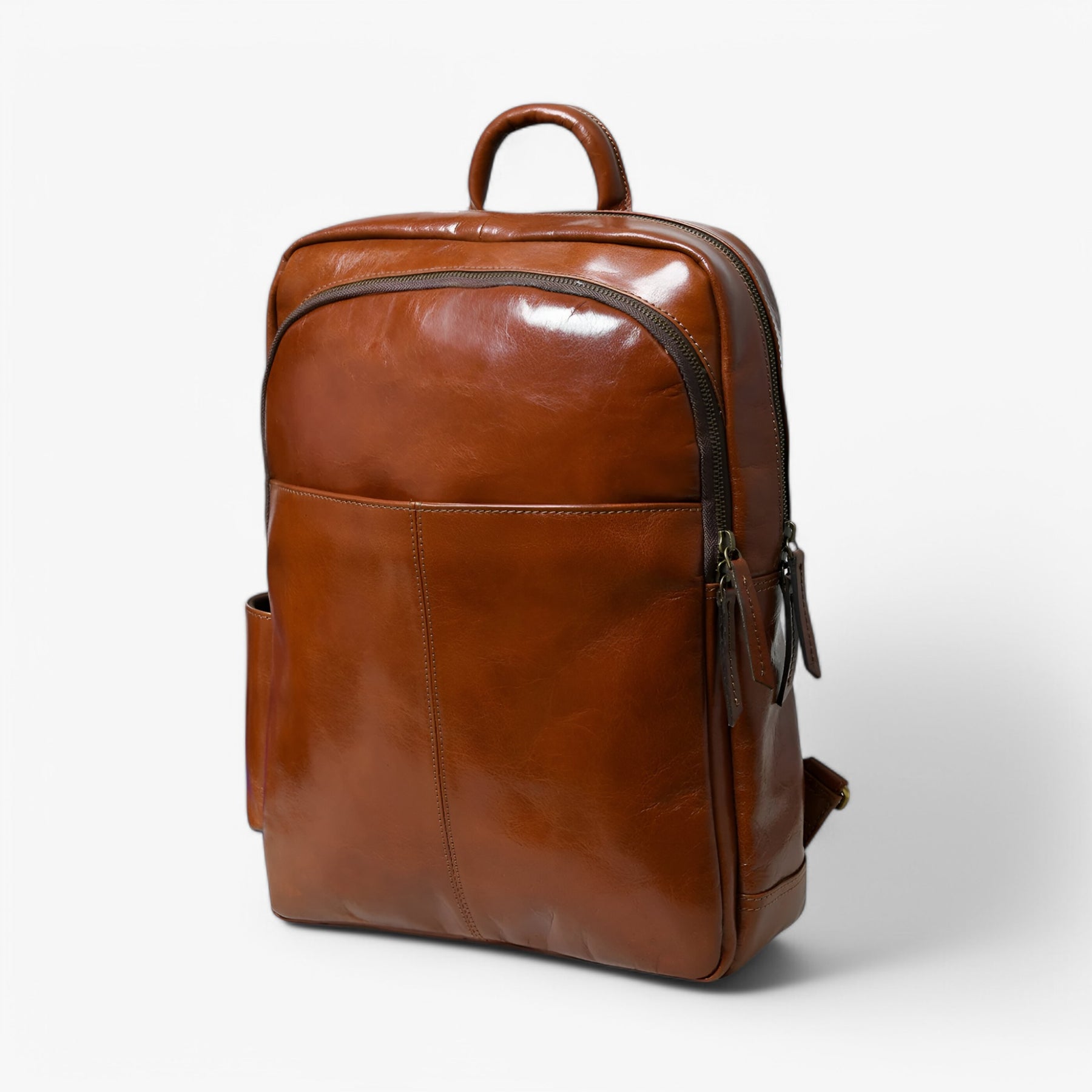 bags : Rugzak Bruin - Luxe Italiaanse Leren in van Pantino