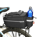 Waterproof Bicycle Saddlebag Black - 20L Rear Rack Bike Bag with Insulation