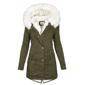 Jacket : Winterjas Dames - Elegante en Gevoerde in Groen van Pantino