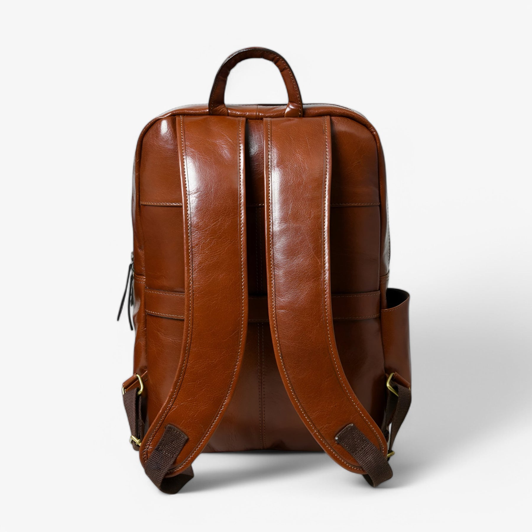 bags : Rugzak Bruin - Luxe Italiaanse Leren in van Pantino