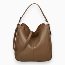 bags : Vegan Leren Hand- en Schoudertas Dames - Elegante Tote Design - PU-Leer in Bruin van Pantino