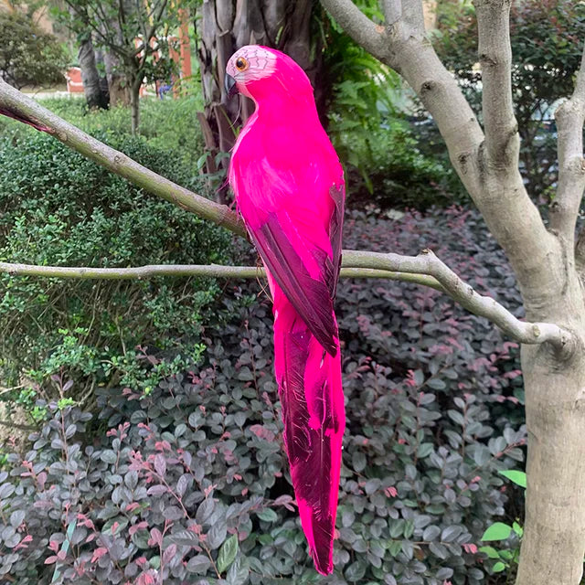 home & garden : Metalen Papegaai Tuinbeeld Rood 35cm - Realistische Vogel Decoratie voor Buiten & Binnen in RozeRood van Pantino