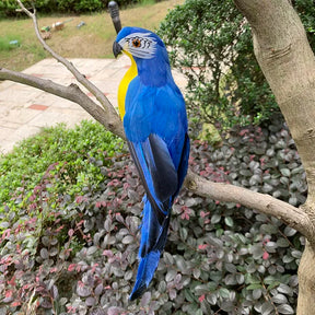 home & garden : Metalen Papegaai Tuinbeeld Rood 35cm - Realistische Vogel Decoratie voor Buiten & Binnen in Blauw van Pantino