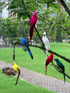home & garden : Metalen Papegaai Tuinbeeld Rood 35cm - Realistische Vogel Decoratie voor Buiten & Binnen in van Pantino